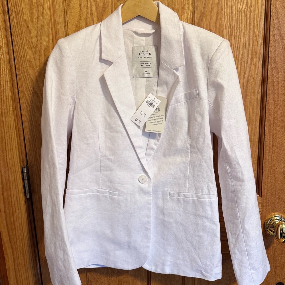 Abercrombie & Fitch Linen White Blazer